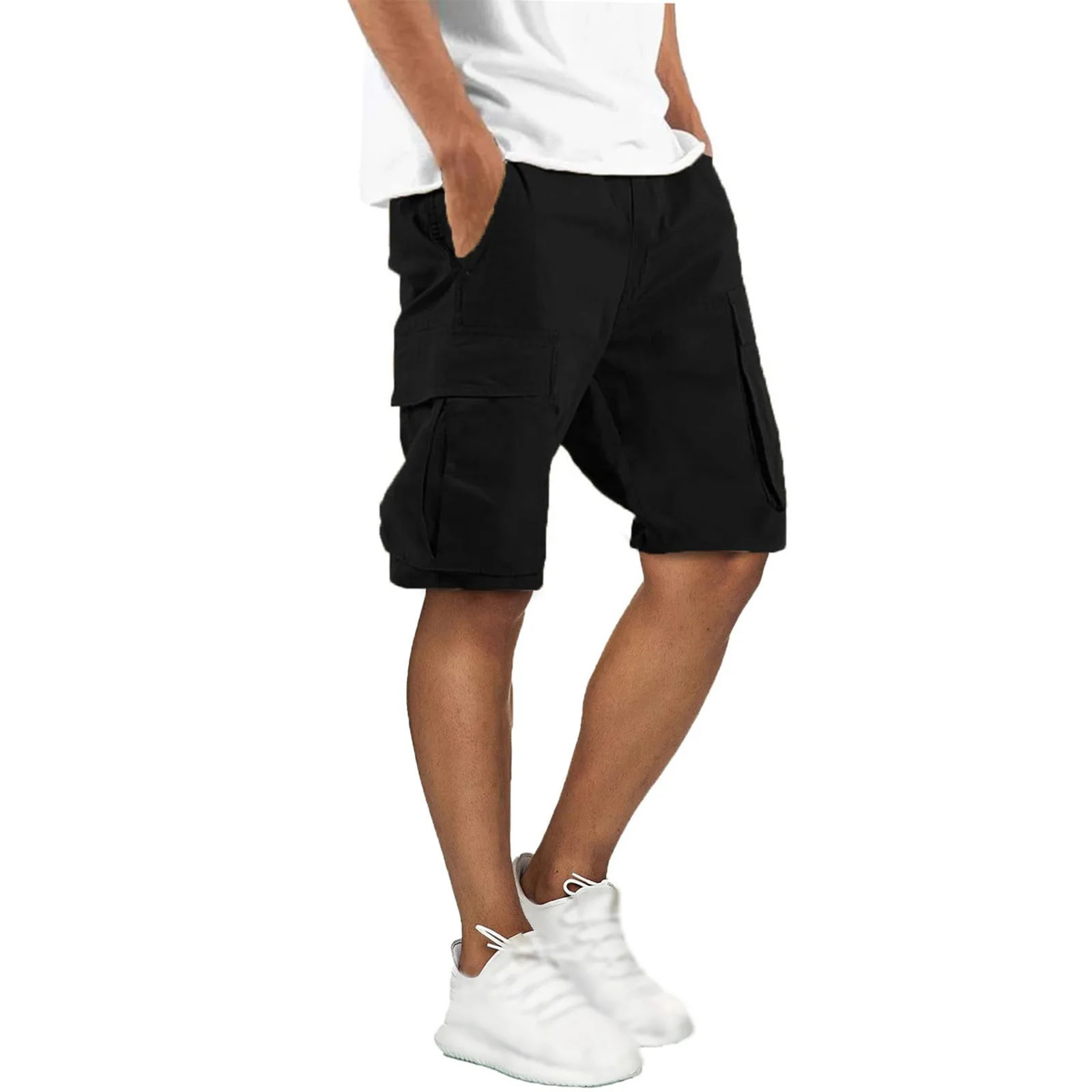 Mens Summer Casual Knee Length Shorts Multi Pocket Cargo Bottoms Tactical Sport Shorts Perfect for Jogging Gym Daily Work Wear thumbnail 6