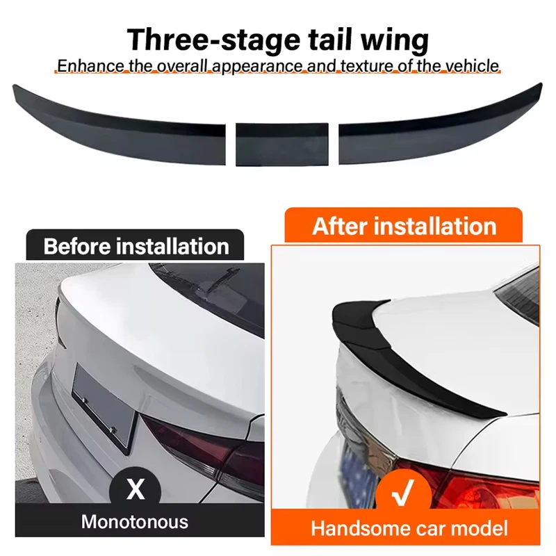 For CUPRA Tavascan 2023-2026 3-Section ABS Rear Trunk Spoiler 115-125cm Adjustable Sports Decor Top Wing Car Exterior Parts thumbnail 5