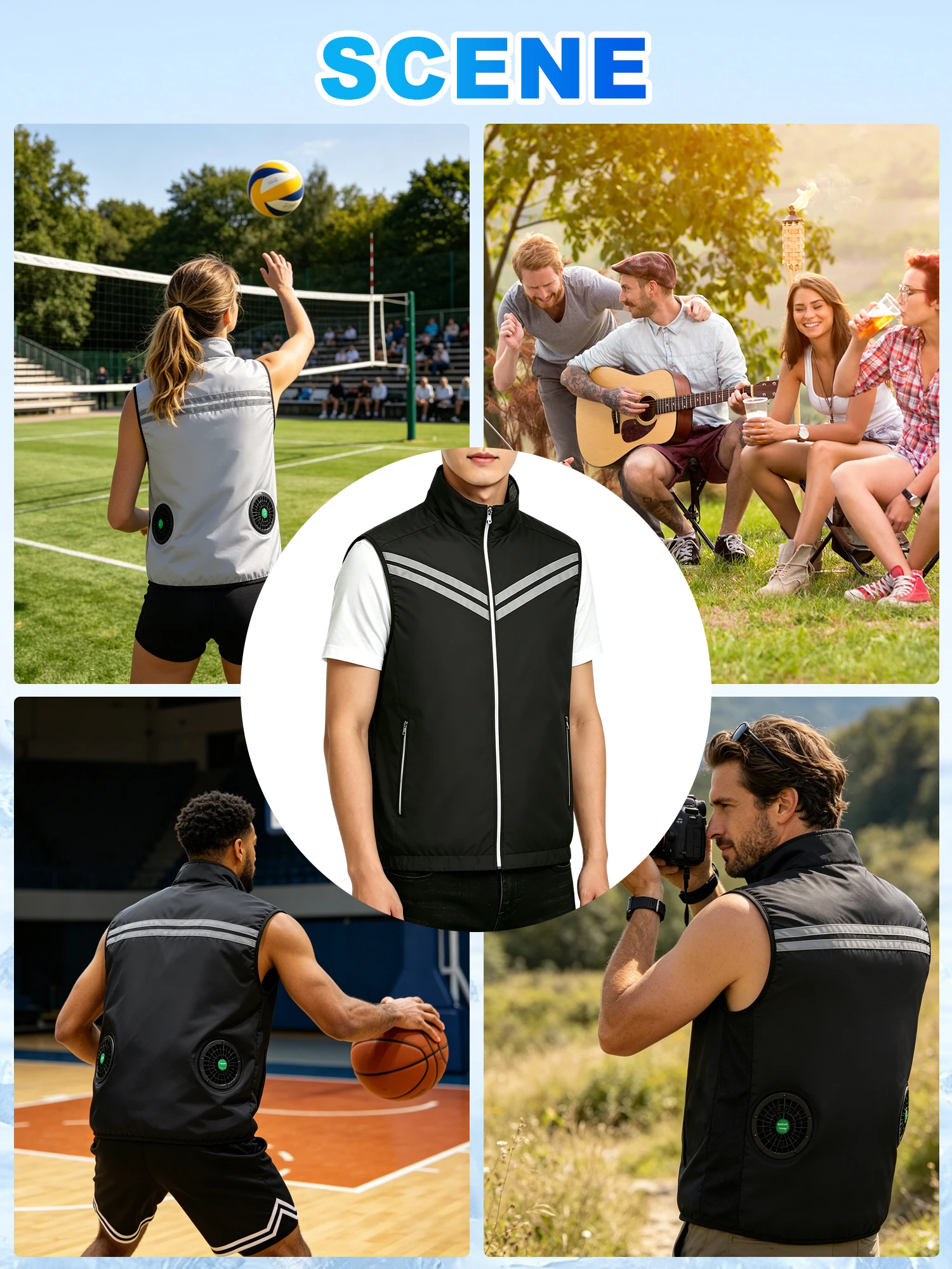 2026 Summer Cool Vest Wearable Cooling Fan Vest Air-Conditioned Clothes Continuous Cooling 13 Hours for High Temperature Work thumbnail 3