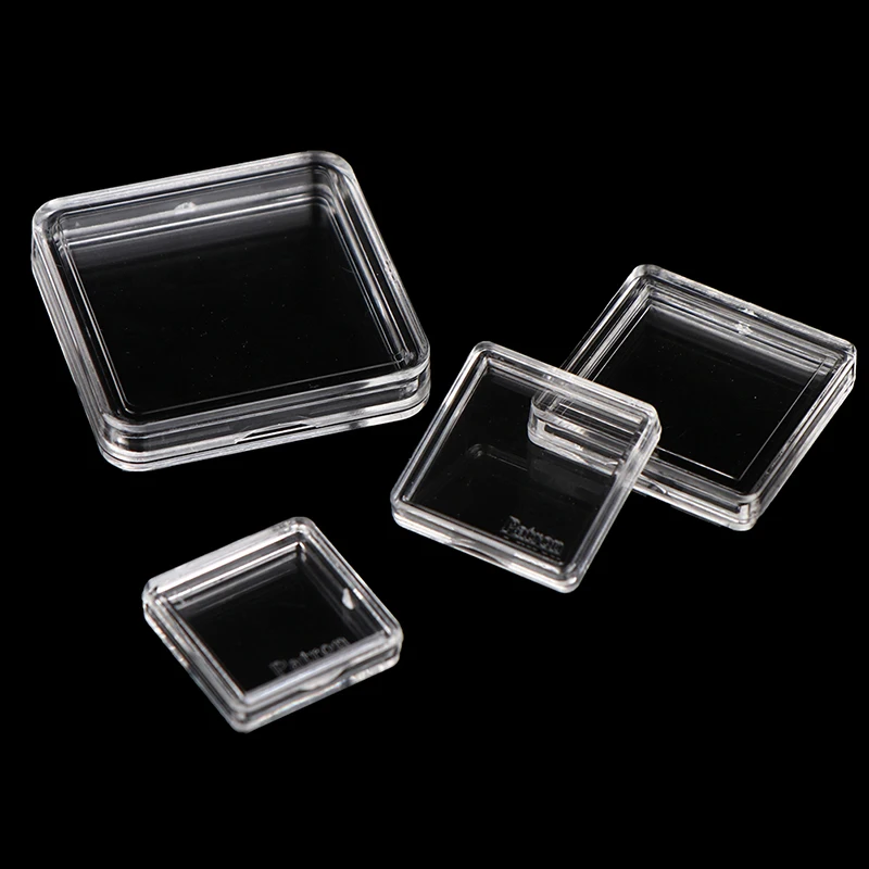 10PCS Square Clear Plastic Protector Containers Case For Token Board Game Holder Boxes Cards CollectionHot thumbnail 4