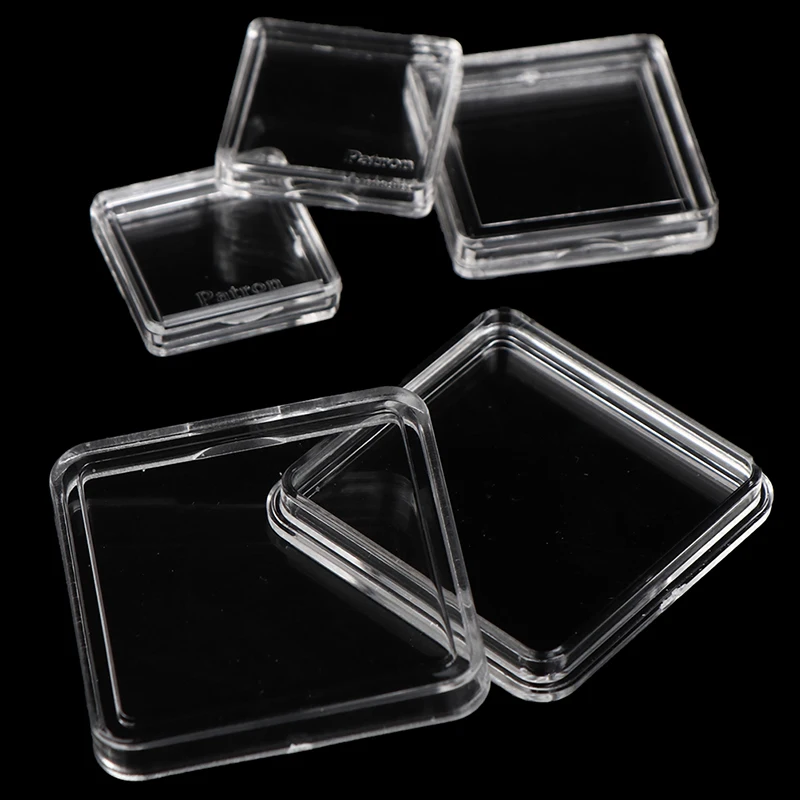 10PCS Square Clear Plastic Protector Containers Case For Token Board Game Holder Boxes Cards CollectionHot thumbnail 6