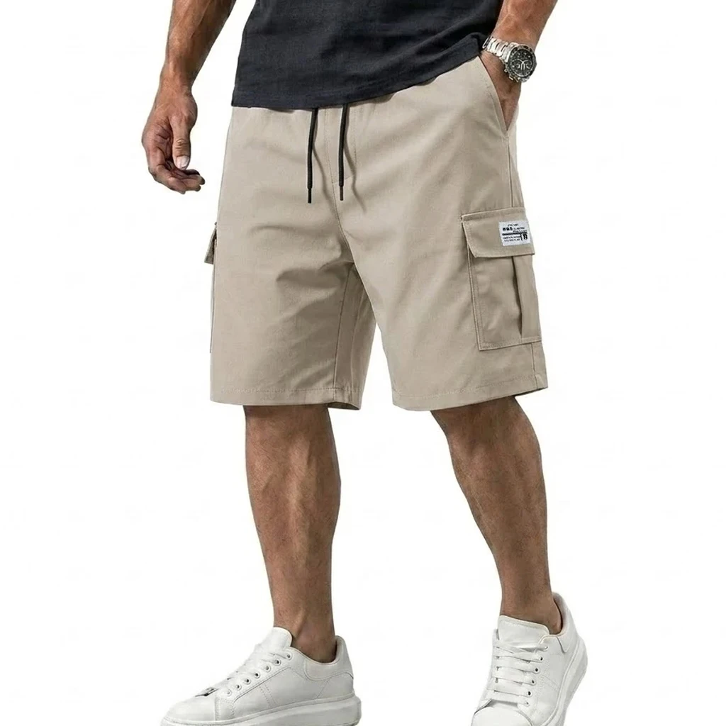 Mens Summer Baggy Bermuda Shorts Multi Pocket Tactical Cargo Bottoms Loose Knee Length Casual Shorts for Jogging Gym Daily Work thumbnail 5