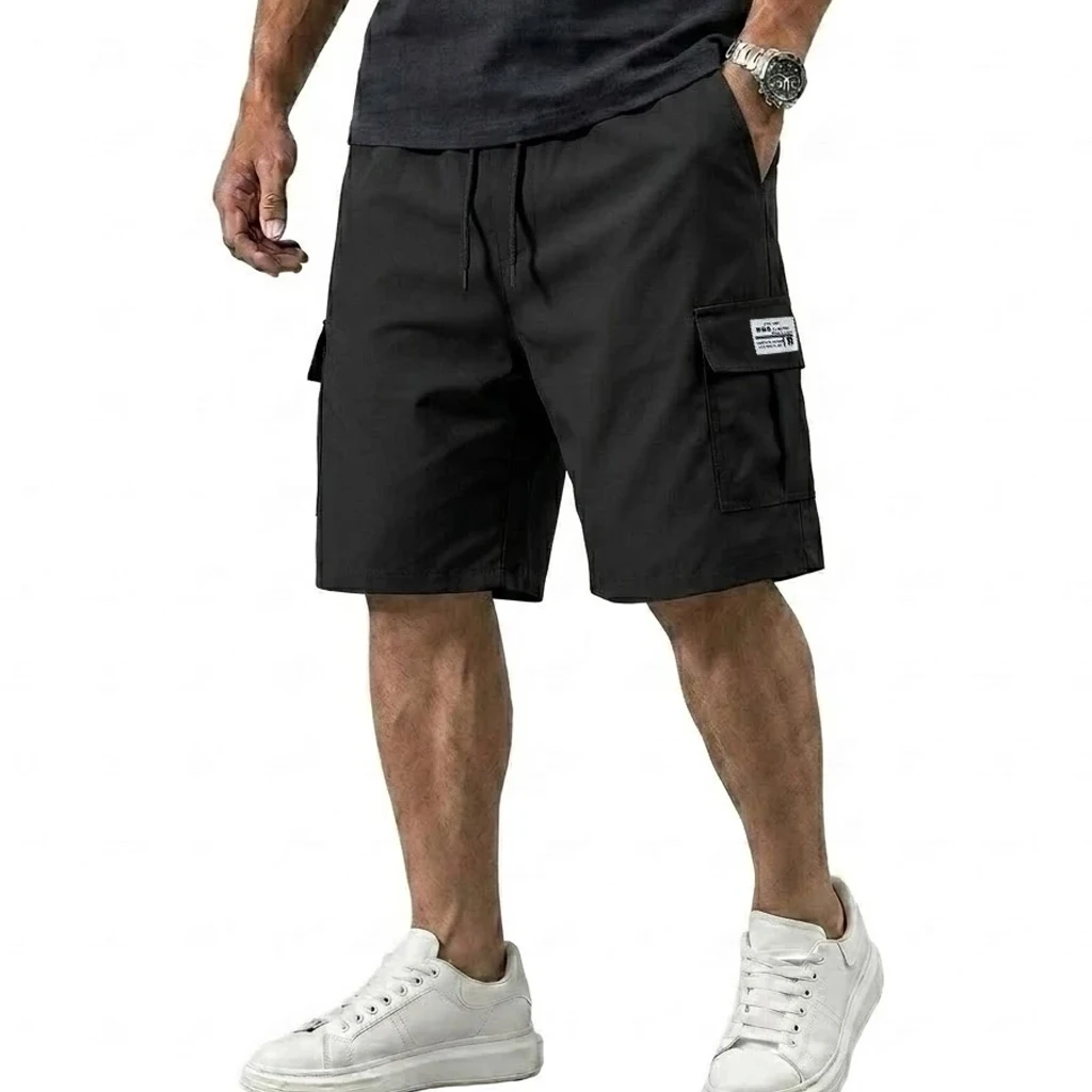 Mens Summer Baggy Bermuda Shorts Multi Pocket Tactical Cargo Bottoms Loose Knee Length Casual Shorts for Jogging Gym Daily Work thumbnail 4