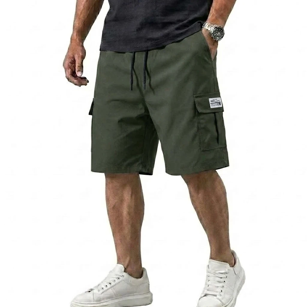 Mens Summer Baggy Bermuda Shorts Multi Pocket Tactical Cargo Bottoms Loose Knee Length Casual Shorts for Jogging Gym Daily Work thumbnail 3