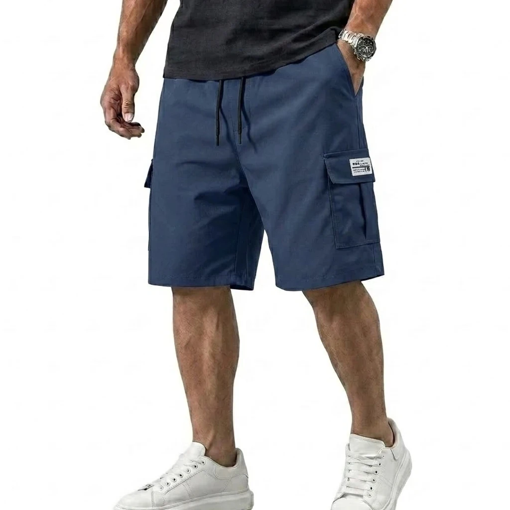 Mens Summer Baggy Bermuda Shorts Multi Pocket Tactical Cargo Bottoms Loose Knee Length Casual Shorts for Jogging Gym Daily Work thumbnail 2