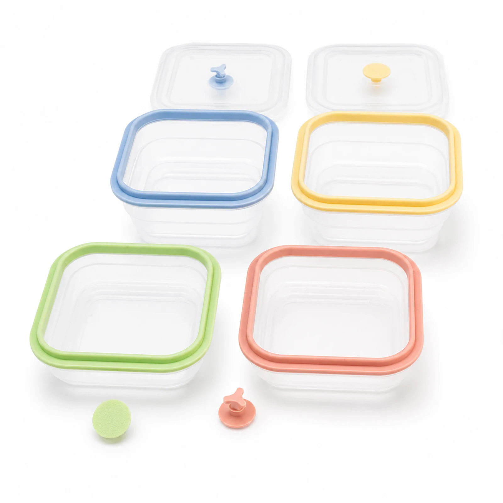 Silicone Snack Containers for Kids Food Containers with Lids, Fruit Container for Lunch, Foldable Lunch Container for Kids thumbnail 3