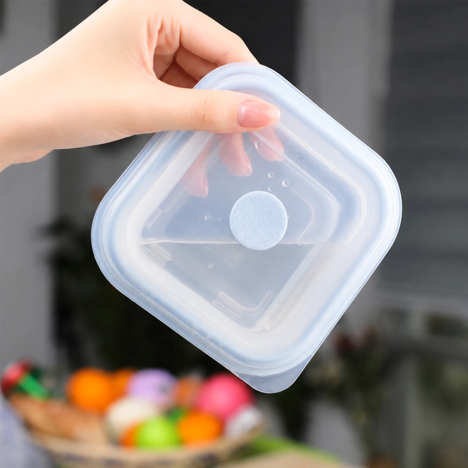 Silicone Snack Containers for Kids Food Containers with Lids, Fruit Container for Lunch, Foldable Lunch Container for Kids thumbnail 6