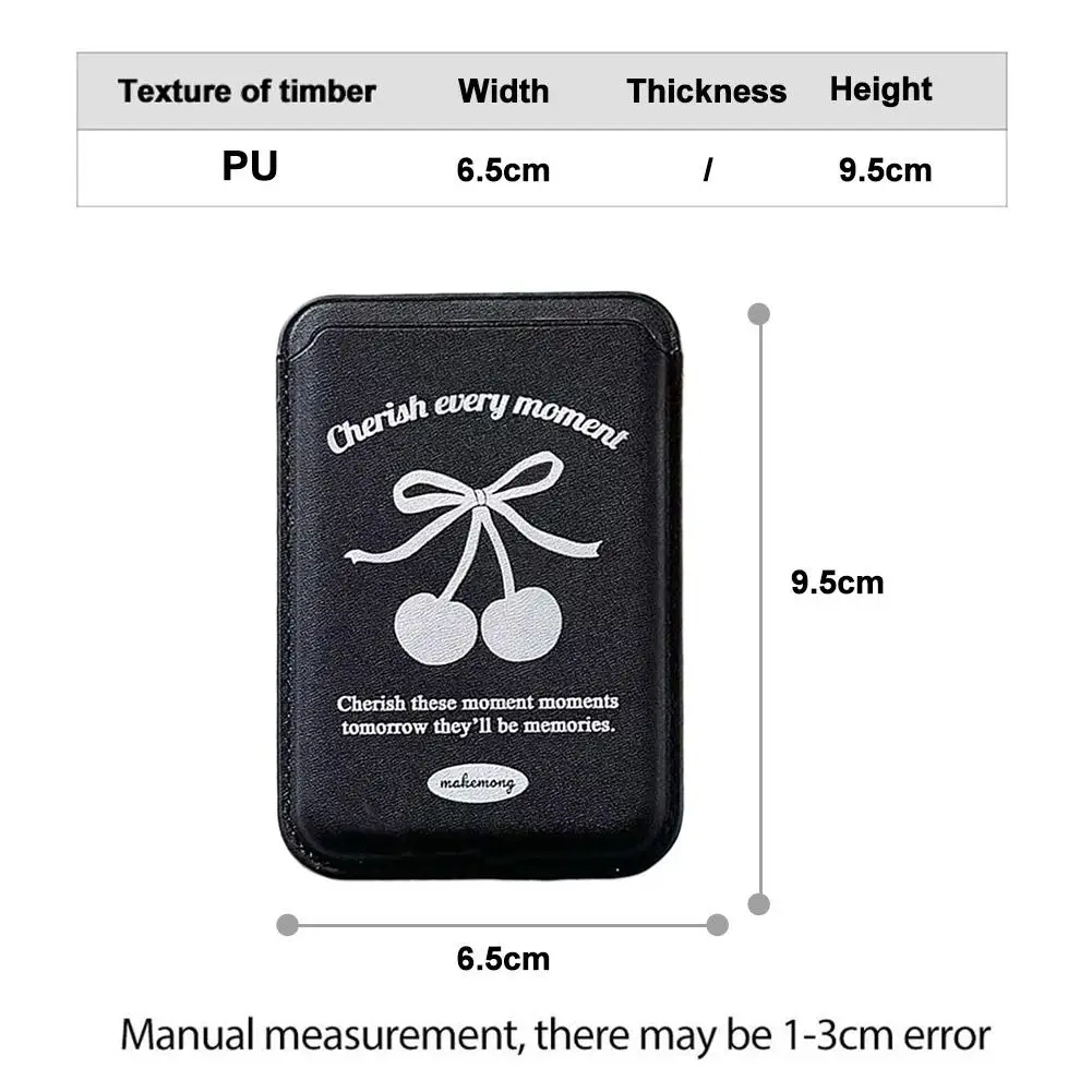 Korean Cute Bow MagSafe Wallet Magnetic Card Holder for iPhone 17 16 15 14 Pro Max PU Leather Pocket Phone Bag Accessory INS thumbnail 6