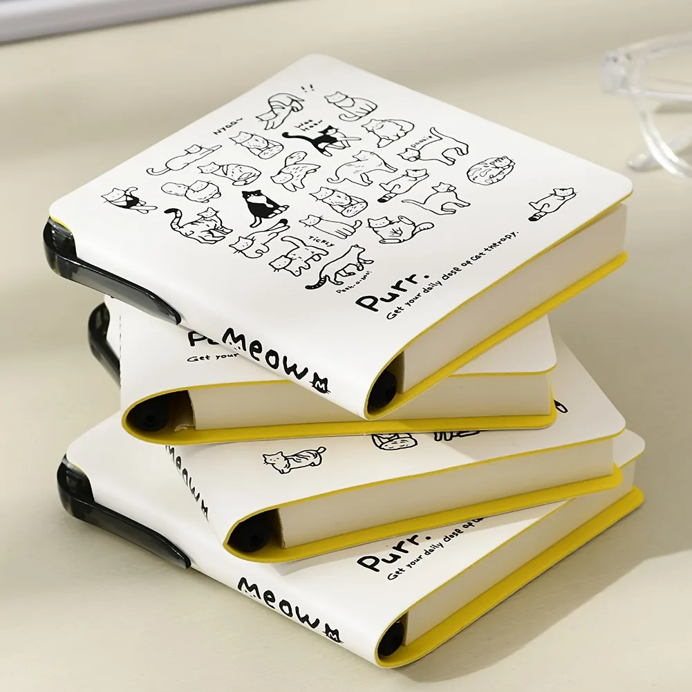 Cute Cat Doodle Notebook 224 Pages Pocket Soft Faux Leather Blank Binder Sketchbook Travel Journal School Office Stationery Gift thumbnail 6