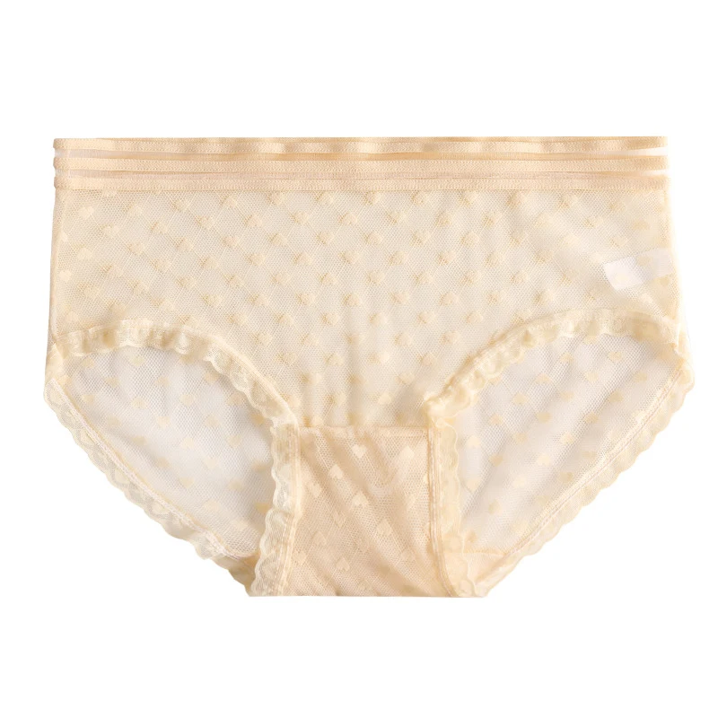 3Pcs Transparent Women's Panties Sexy Lady Perspective Panty Mesh Lace Panties Breathable Underpants Intimates Lingerie Briefs thumbnail 5