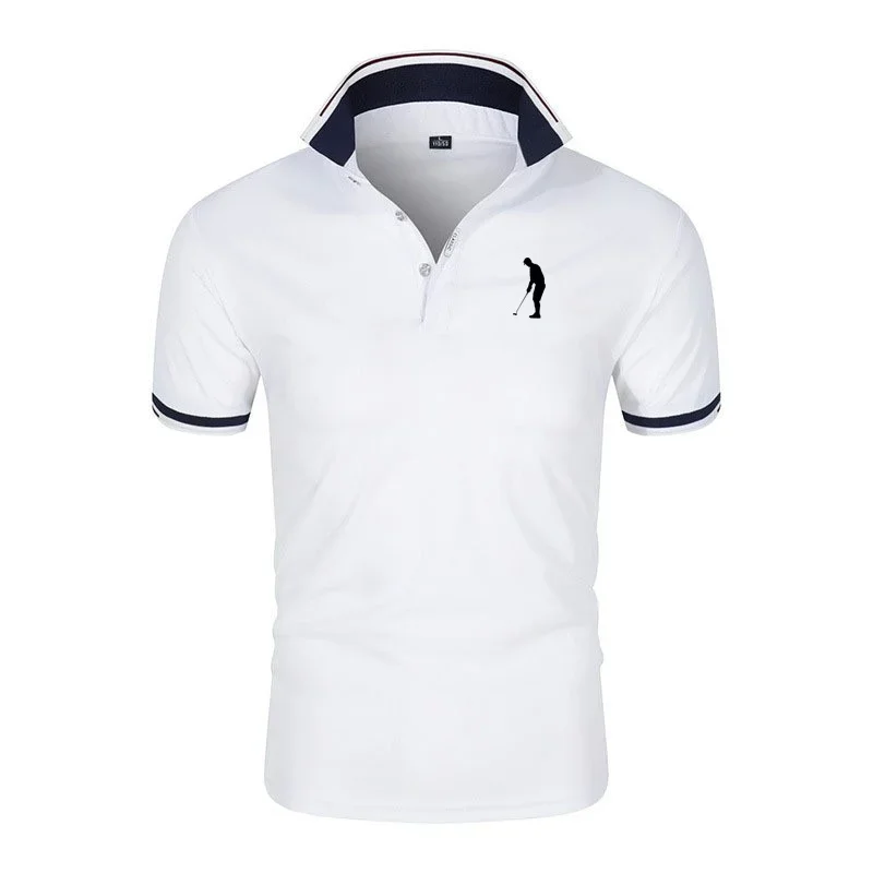 High-quality summer polo shirts, quick-drying, breathable, casual, business fashion, sporty, short-sleeved, men's clothing