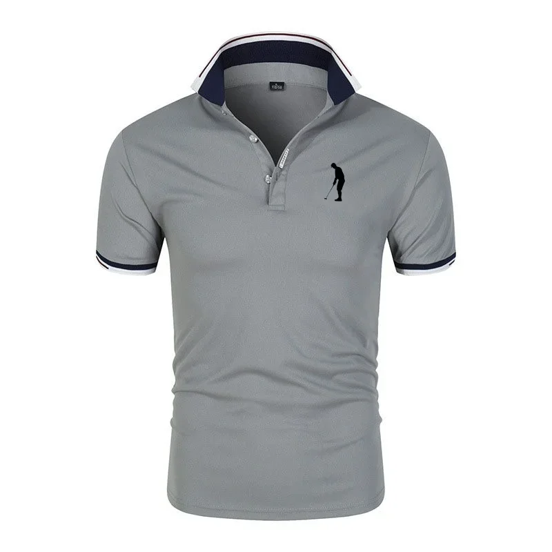 High-quality summer polo shirts, quick-drying, breathable, casual, business fashion, sporty, short-sleeved, men's clothing thumbnail 4
