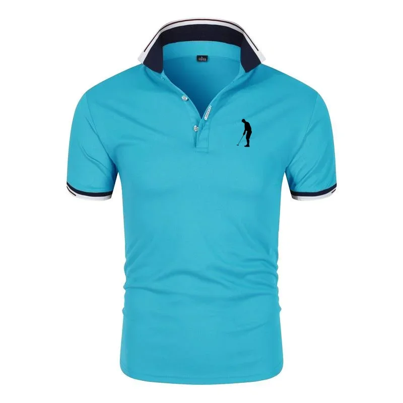 High-quality summer polo shirts, quick-drying, breathable, casual, business fashion, sporty, short-sleeved, men's clothing thumbnail 5