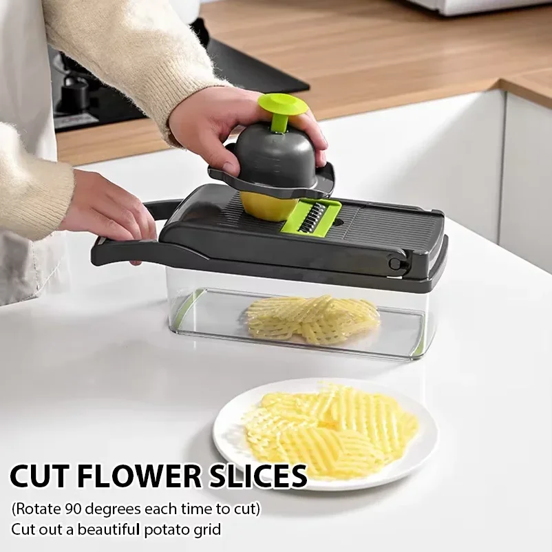5-in-1 Food Chopper Suitable for Handheld Slicers, Dicers, Graters Multifunctional Vegetable Chopper Kitchen Tool thumbnail 3
