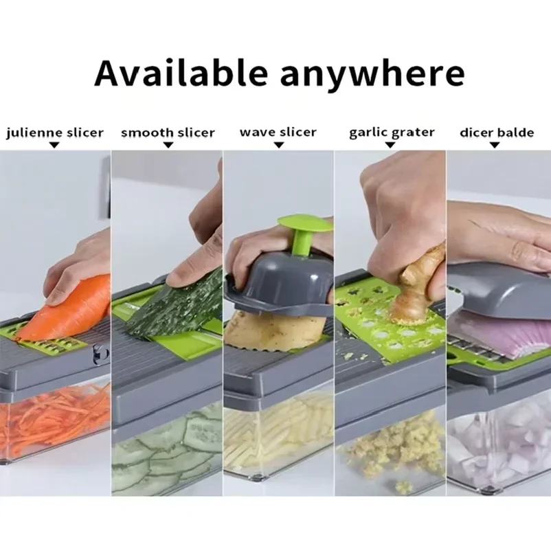 5-in-1 Food Chopper Suitable for Handheld Slicers, Dicers, Graters Multifunctional Vegetable Chopper Kitchen Tool thumbnail 5