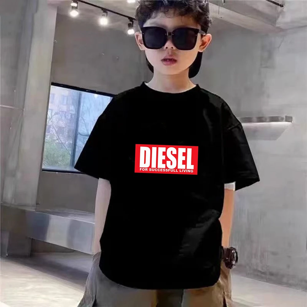 Boys Girls Age 3-12 Tee+shorts suit Children Short Sleeve T-shirts Casual Pink Black Fashion Summer Child loose Clothes thumbnail 3