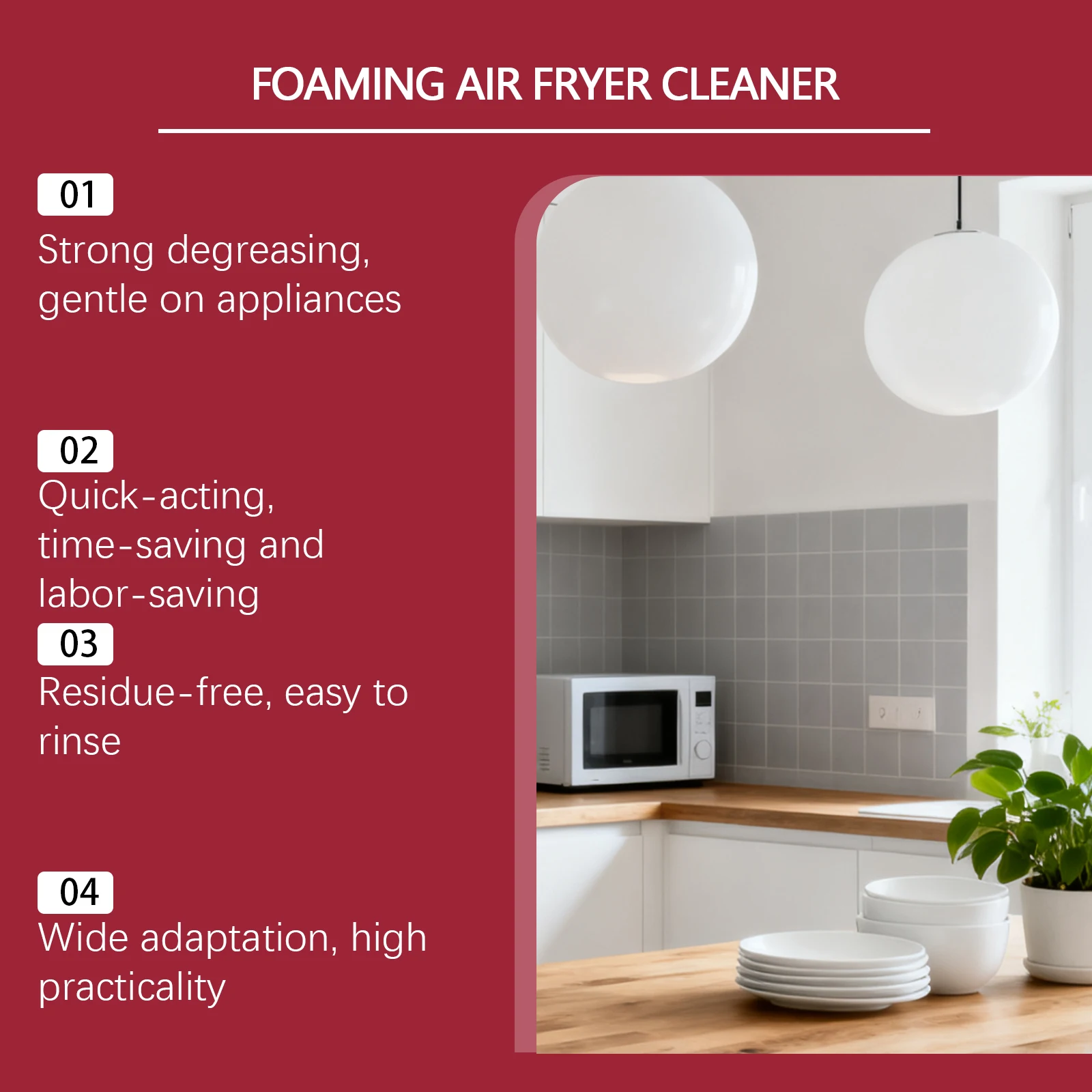 Air Fryer Cleaner 2-in-1 Clean Degrease Spray for Oven Microwave Remove Burnt Food Residue Tough Grime Kitchen Appliance Cleaner thumbnail 4