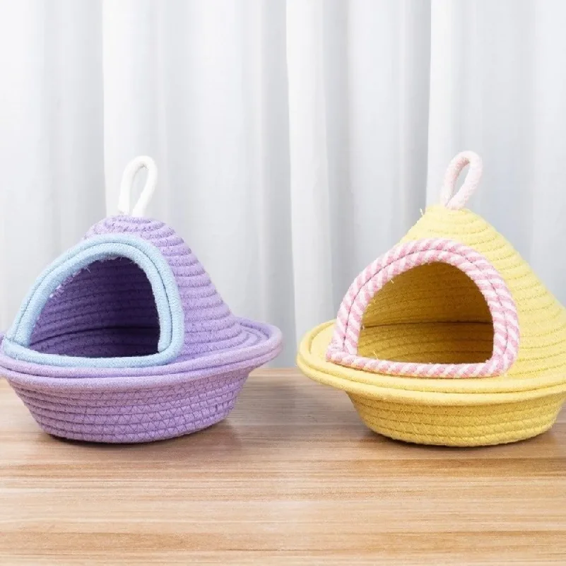Warm Sleep Bird Cage Nest Handmade Weave Windproof Bird Hanging Bed Thickened Bite Resistant Pet Habitat Pet Parrot thumbnail 2