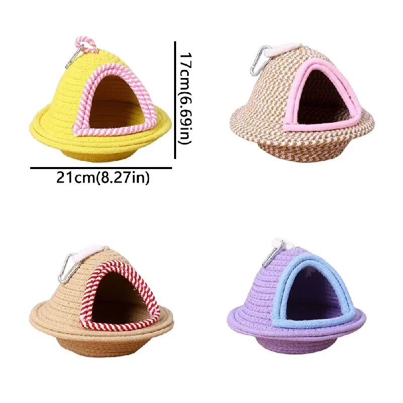 Warm Sleep Bird Cage Nest Handmade Weave Windproof Bird Hanging Bed Thickened Bite Resistant Pet Habitat Pet Parrot thumbnail 6