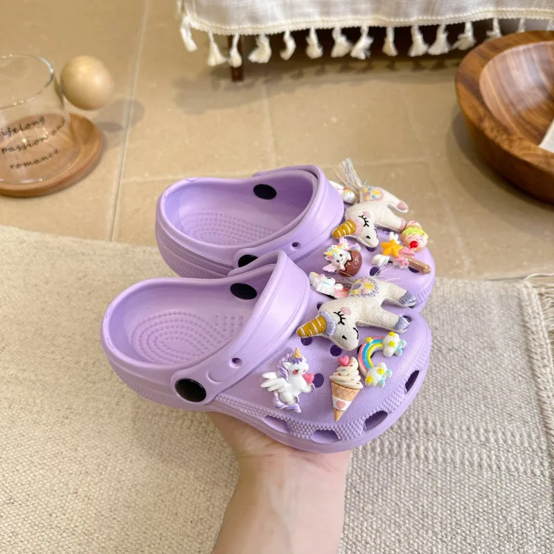 Cute Cartoon Kids Shoes Girls Sandals Summer Comfortable Beach Waterproof Barefoot Shoes Luxury Flat Sandals Slippers for Girls thumbnail 4