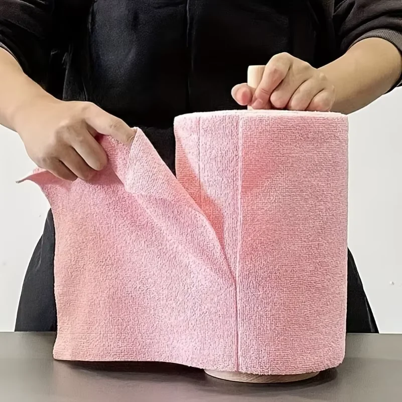4M Reusable Kitchen Dish Cloth Roll Washable Cleaning Wipes Paper Towel Alternative Absorbent Rag for Living Room Bedroom thumbnail 2