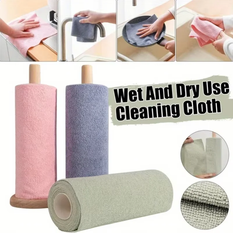 4M Reusable Kitchen Dish Cloth Roll Washable Cleaning Wipes Paper Towel Alternative Absorbent Rag for Living Room Bedroom thumbnail 6