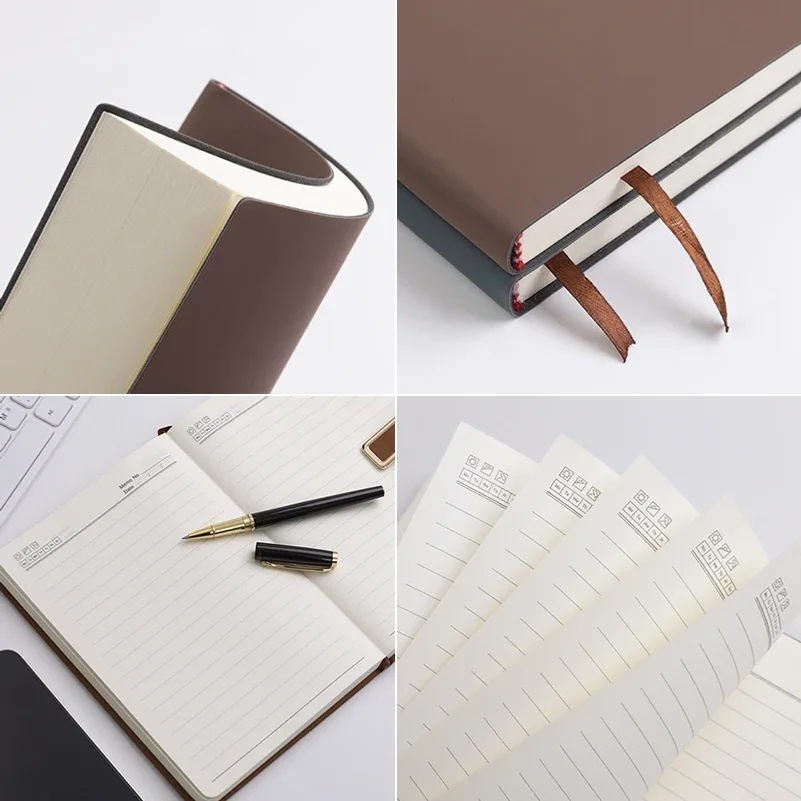 A5 Soft Leather Notebook With 60 Sheets120 Inner Pages, Waterproof Cover And Comfortable Touch Business Meetings College Life thumbnail 3