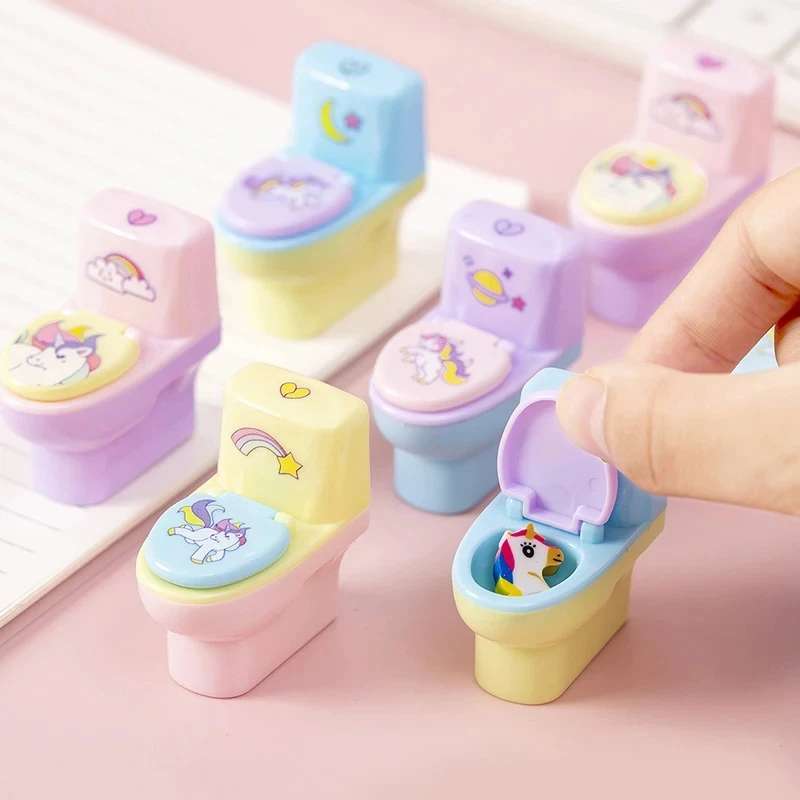 1 Piece Lytwtw's Stationery Pencil Sharpener Creative Shape Cartoon Unicorn School Supplies Gift Accessories with Eraser
