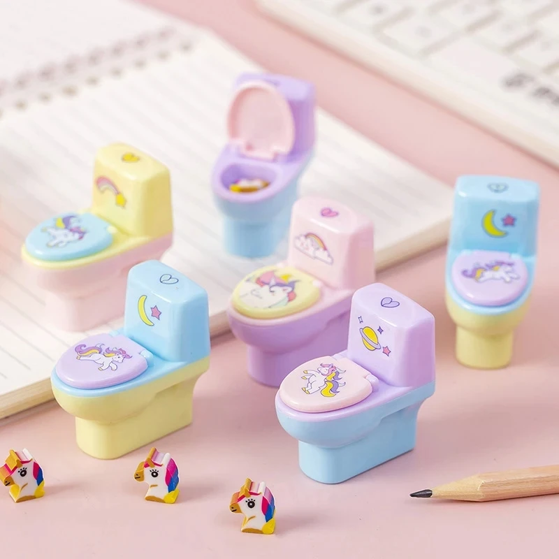 1 Piece Lytwtw's Stationery Pencil Sharpener Creative Shape Cartoon Unicorn School Supplies Gift Accessories with Eraser thumbnail 5