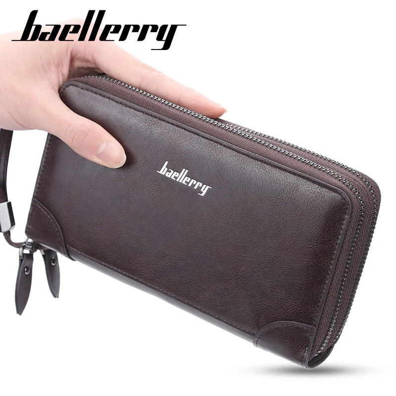 Baellerry Men's Large Capacity Long Wallet Clutch Handbag Business Multi Double Zipper Phone Bag Item Storage Organizer thumbnail 6