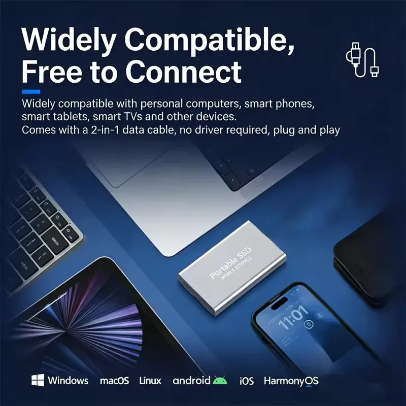 Durable External Hard Drive Portable Compact Storage Device Universal Compatibility For Multimedia File Saving And Storage thumbnail 6