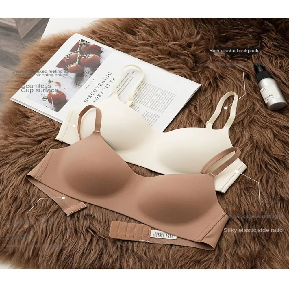 Sexy Soft Comfort Wireless Bra Breathable Fabric Elastic Material Seamless Bra Gathered Design Thin Cup Bralette Daily Wear