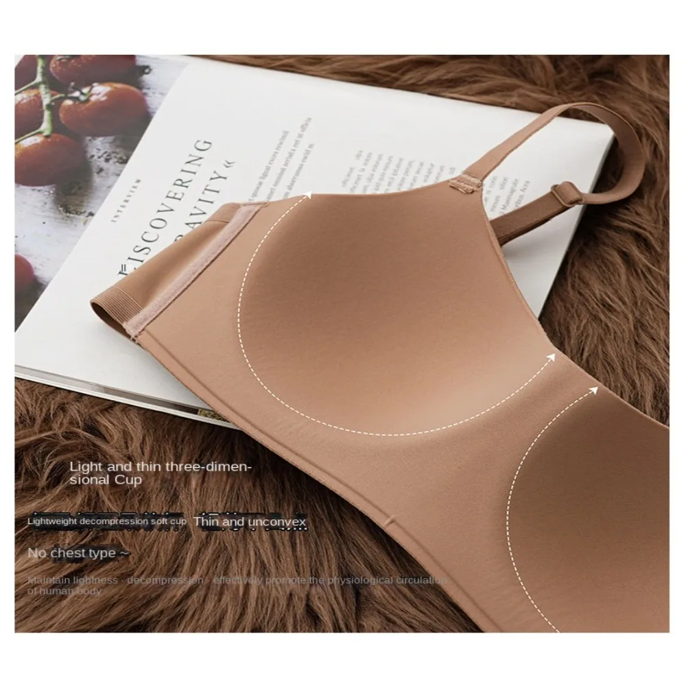 Sexy Soft Comfort Wireless Bra Breathable Fabric Elastic Material Seamless Bra Gathered Design Thin Cup Bralette Daily Wear thumbnail 6