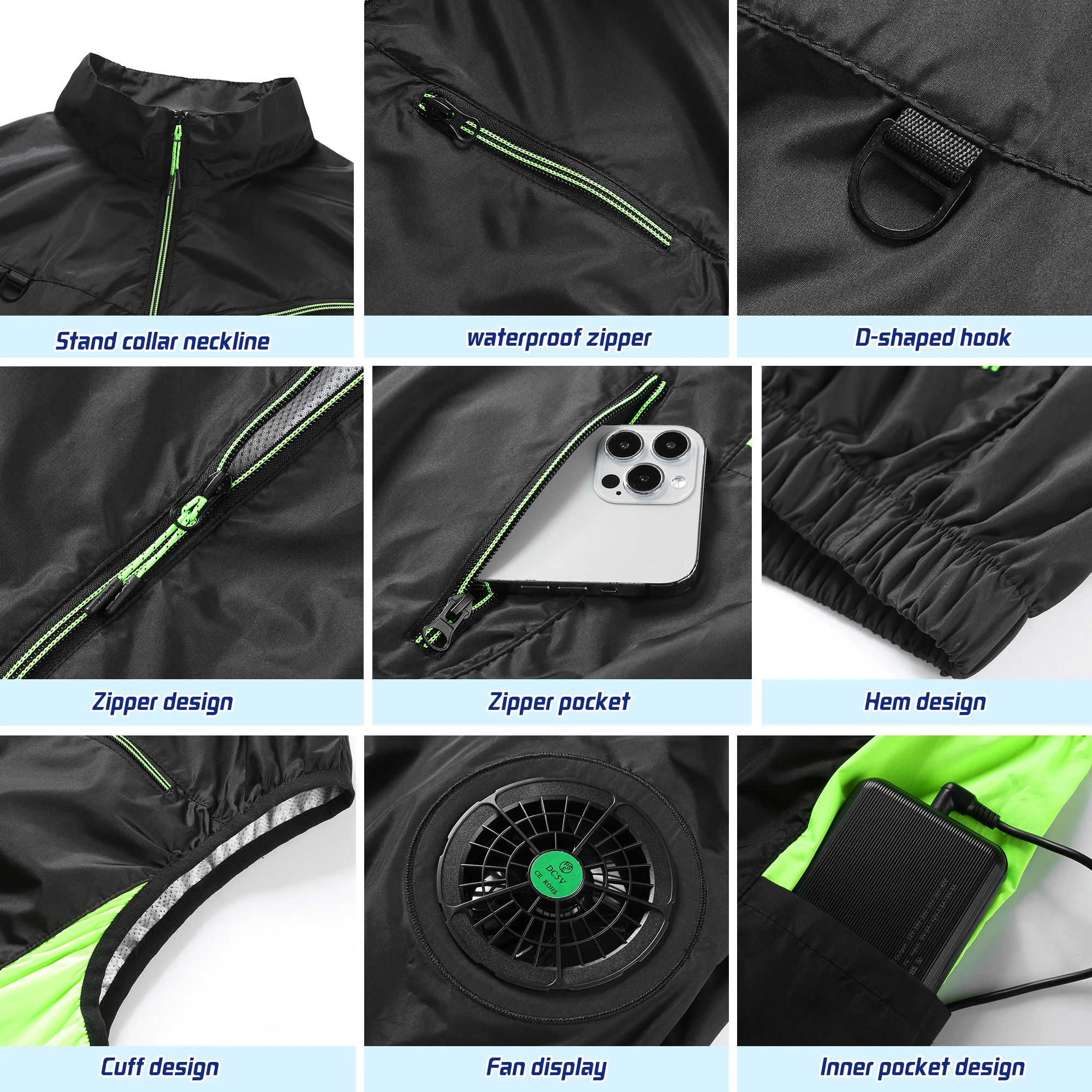 Cooling Fan Vest Hiking Air-conditioned Clothes Men Women Cooling Vest Work Sport Outdoor Camping Fishing Summer Cool Jacket thumbnail 5