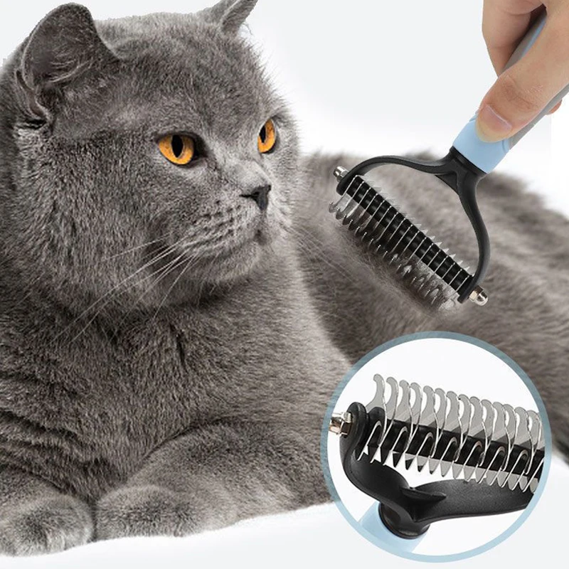 Professional Pet Deshedding Brush Dog Cat Grooming Tool Hair Fur Remover Undercoat Knot Cutter Comb for Puppy Shedding Supplies thumbnail 3