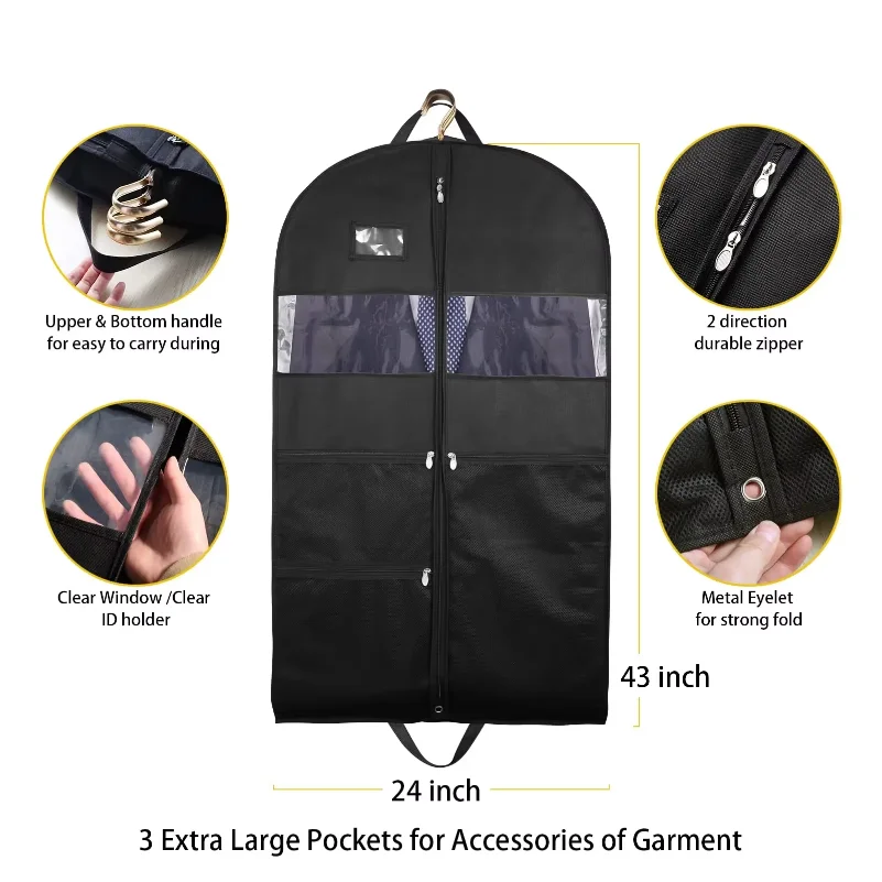 Dustproof Clothing Covers Waterproof Clothes Dust Cover Coat Suit Dress Protector Hanging Garment Bags Closet Organizer thumbnail 5