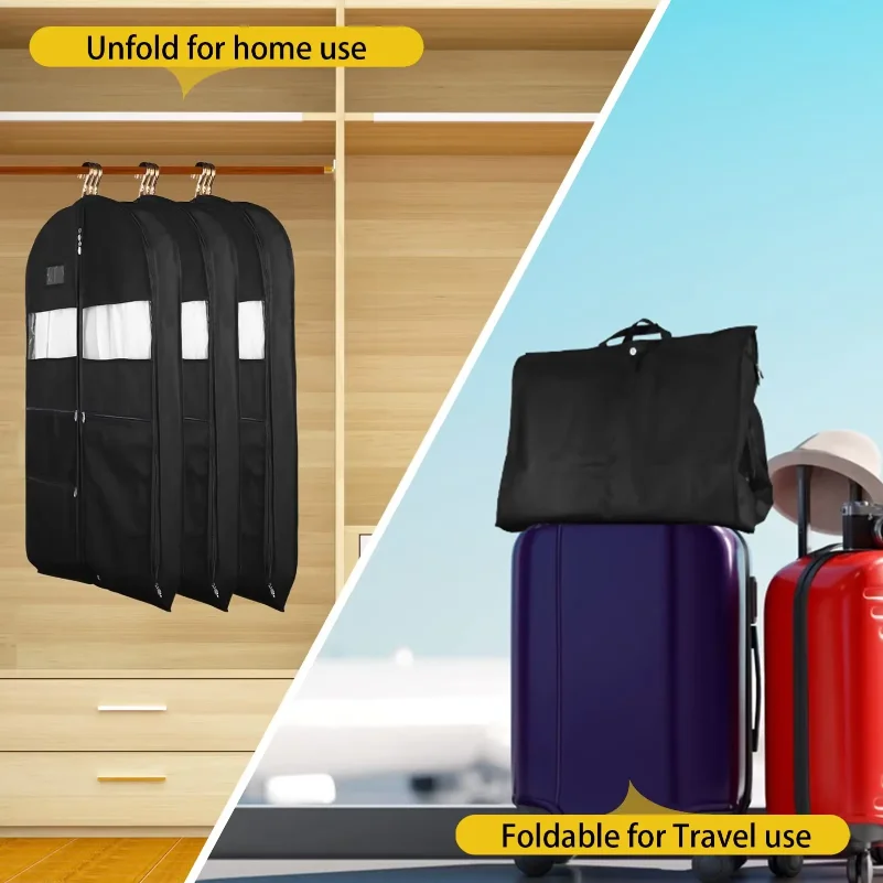 Dustproof Clothing Covers Waterproof Clothes Dust Cover Coat Suit Dress Protector Hanging Garment Bags Closet Organizer thumbnail 2
