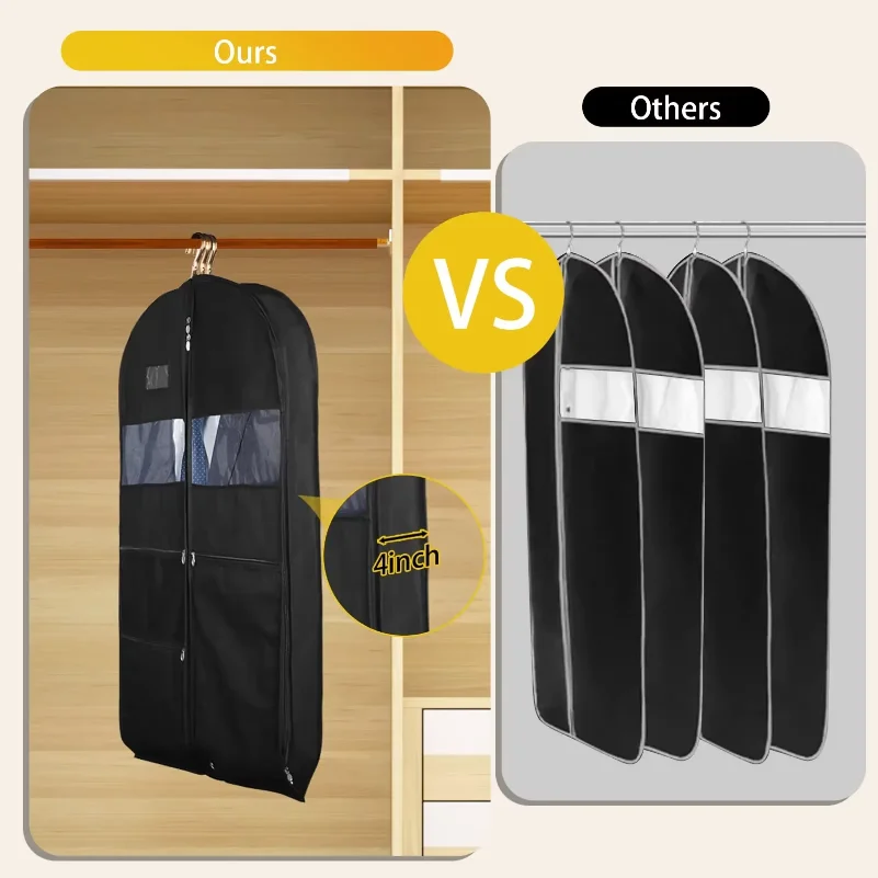 Dustproof Clothing Covers Waterproof Clothes Dust Cover Coat Suit Dress Protector Hanging Garment Bags Closet Organizer thumbnail 4