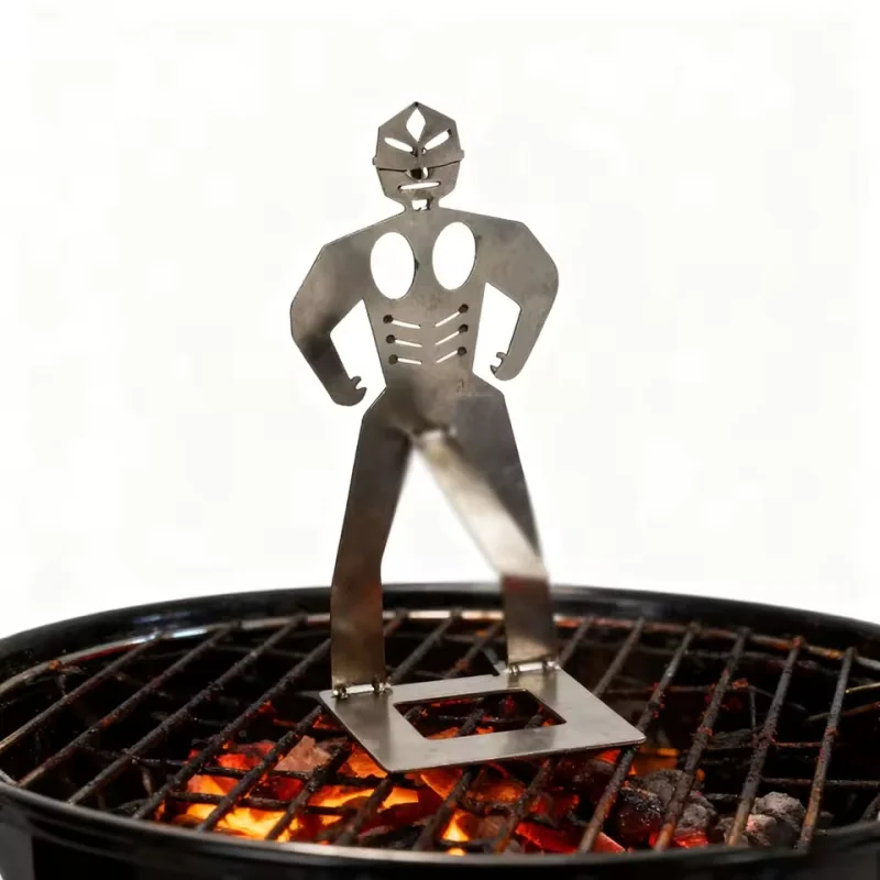 304 Stainless Steel Rustproof BBQ Skewer Stand 1/2 Pcs Funny Novelty Human-Shaped Grill Rack Outdoor Barbecue Tool For Camping thumbnail 3
