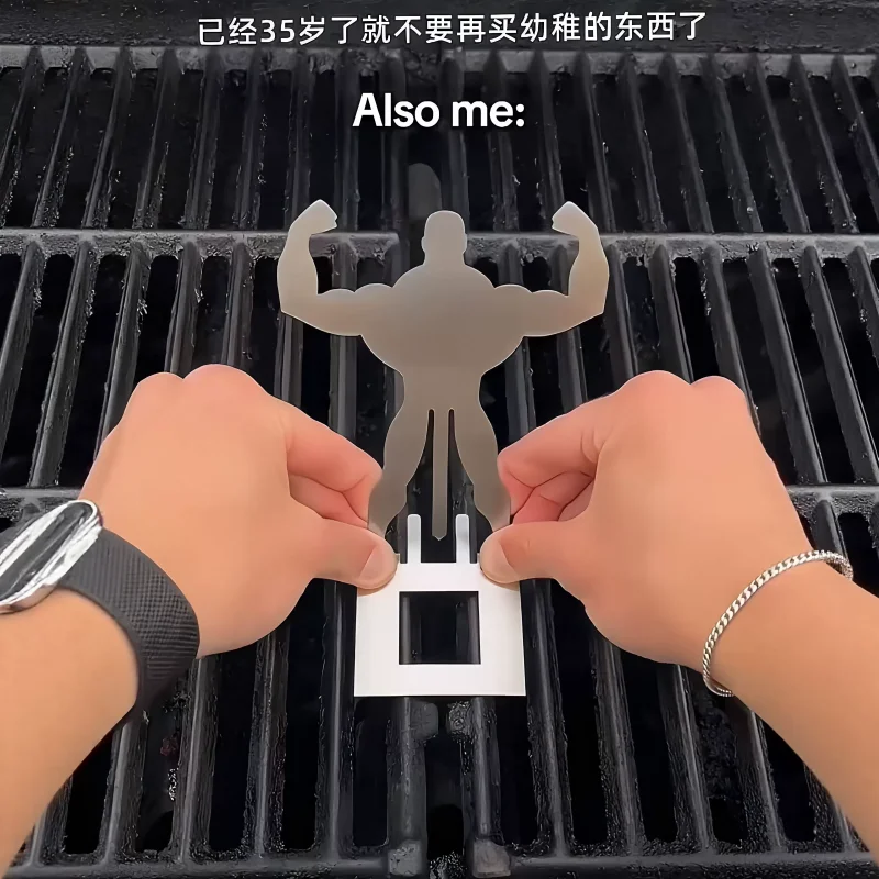304 Stainless Steel Rustproof BBQ Skewer Stand 1/2 Pcs Funny Novelty Human-Shaped Grill Rack Outdoor Barbecue Tool For Camping thumbnail 2