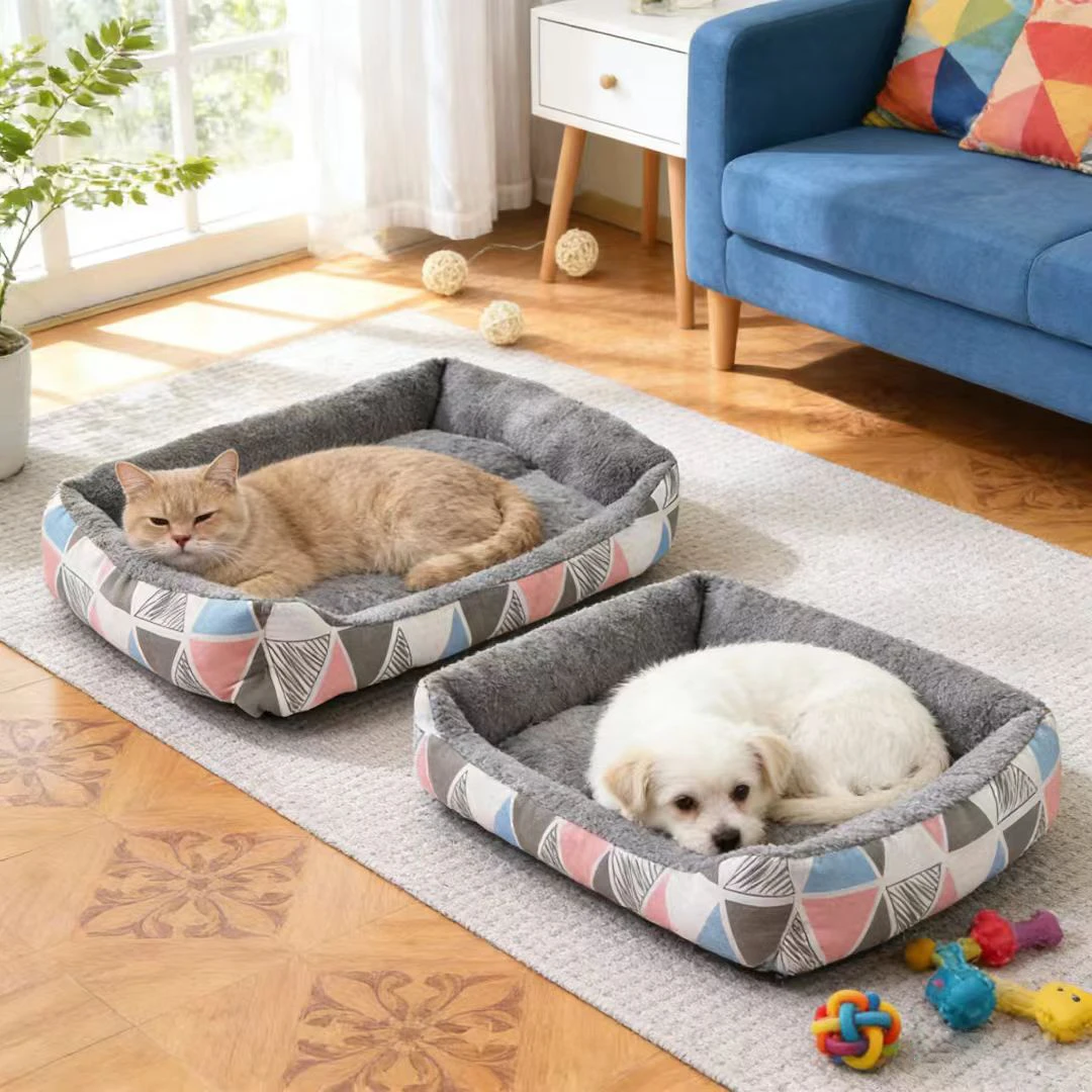Black Plush Dog Bed for Large, Medium and Small Dogs, Non-Slip and Bite-Resistant Pet Sleeping Mat thumbnail 4