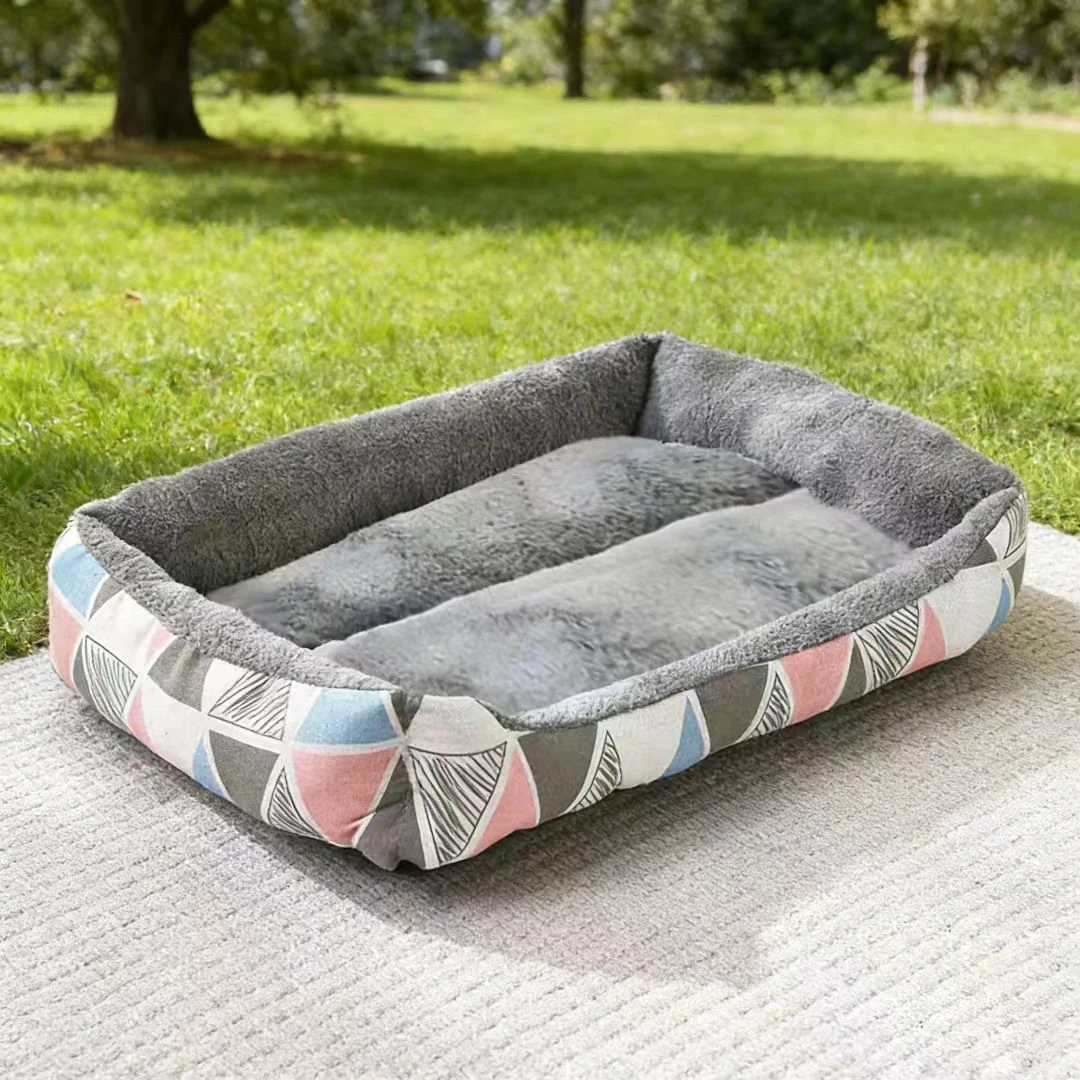 Black Plush Dog Bed for Large, Medium and Small Dogs, Non-Slip and Bite-Resistant Pet Sleeping Mat thumbnail 3
