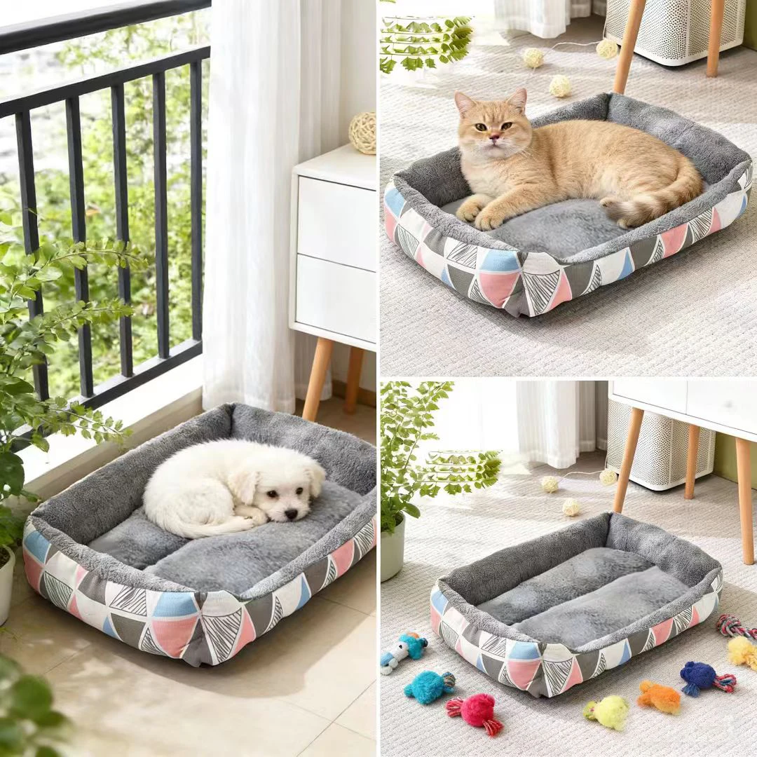 Black Plush Dog Bed for Large, Medium and Small Dogs, Non-Slip and Bite-Resistant Pet Sleeping Mat thumbnail 6