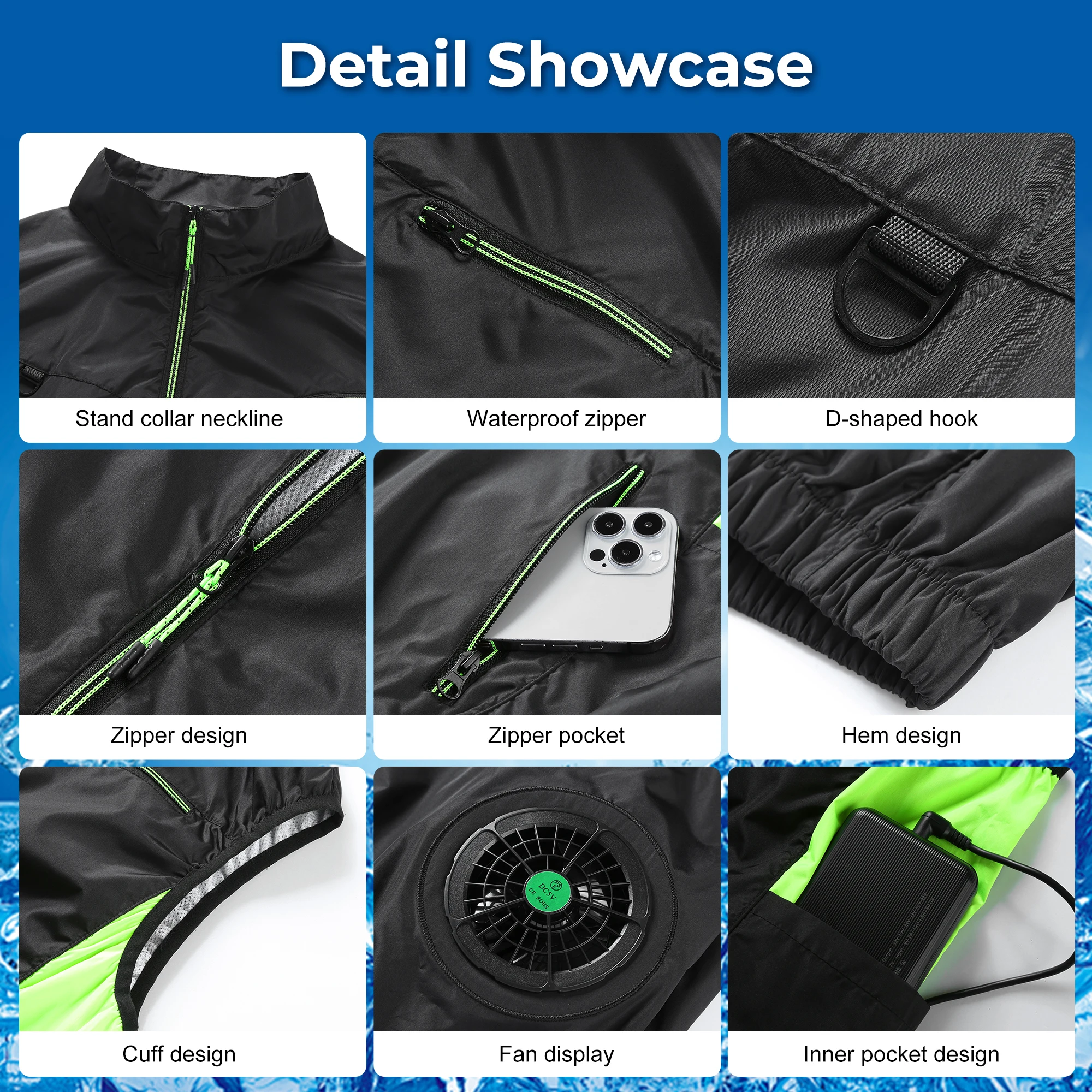 2026 Summer Cooling Fan Vest Wearable Cooling Clothes Air-conditioned Clothes Lightweight for Outdoor Walking Fishing Camping thumbnail 4