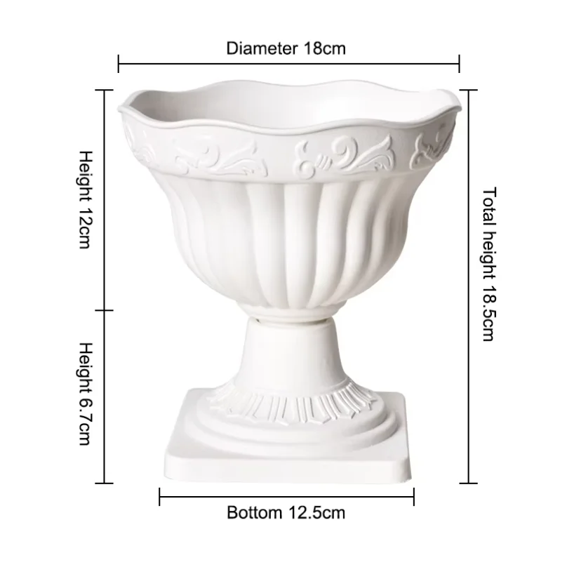 New 1PC Large Outdoor Planter Roman Column Flower Pot Planting Pots Balcony Household White Plastic Porch Decor Flowerpot thumbnail 6