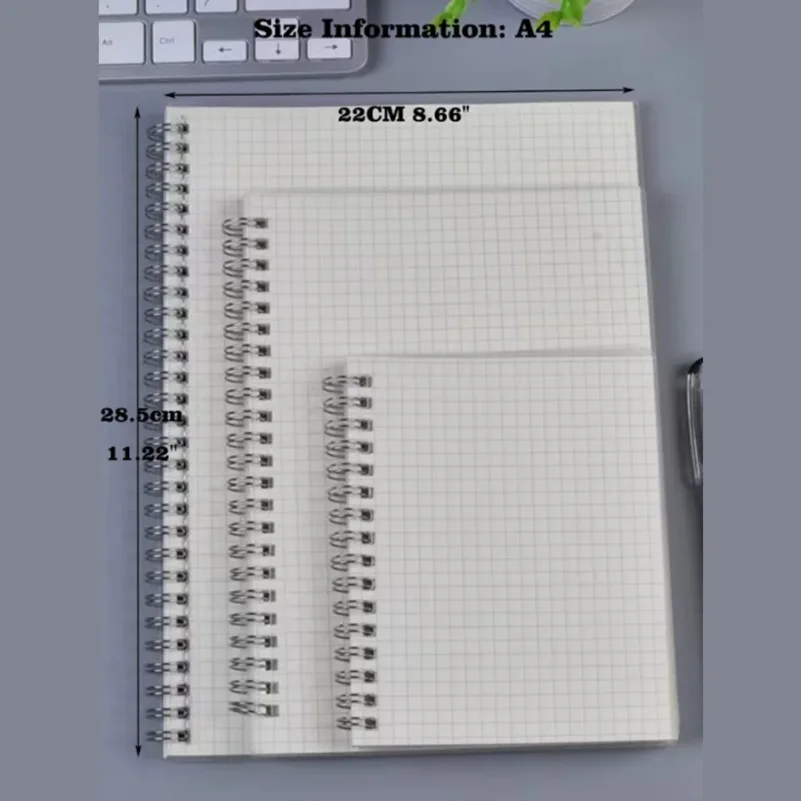 A5 Square Coil Notebook 80 Sheets/ 160Pages Flip Spiral Book Notebook  Portable Grid Metal Coil Thicken thumbnail 2