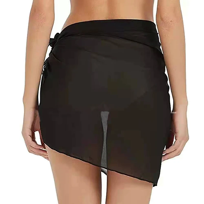 Women Chiffon Short Sarongs Cover Ups Skirt Beach Swimsuit Bathing Suit Wrap Skirt Without Bikini For Swimwear Summer Cover Ups thumbnail 4