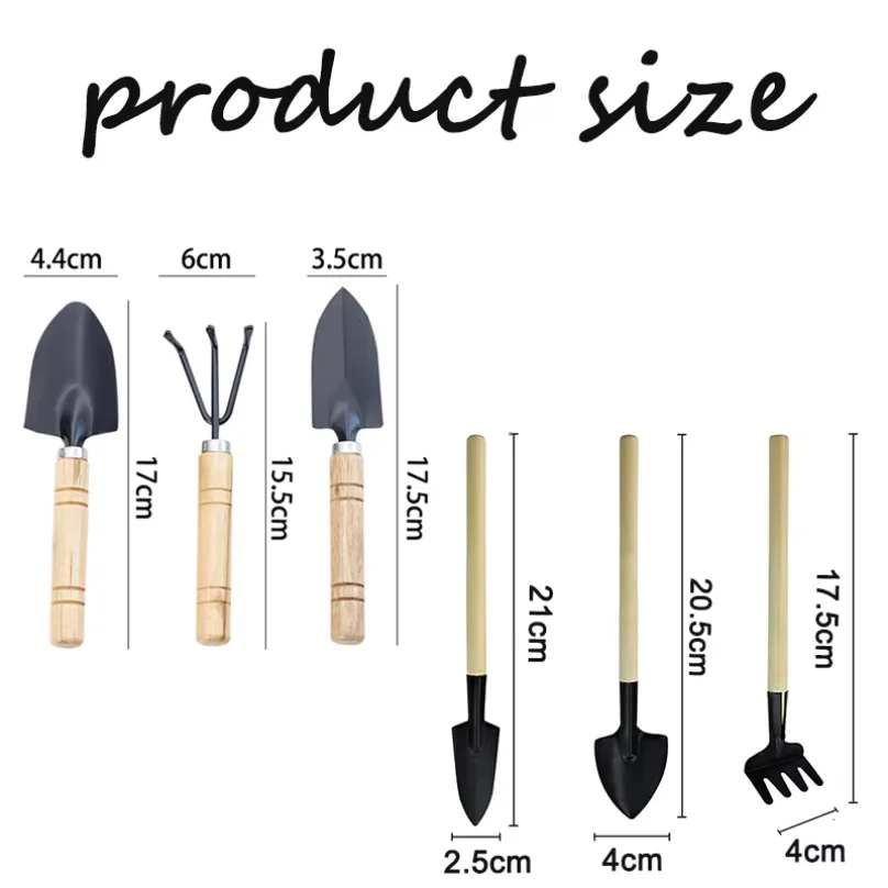 3PC/1Set Mini Gardening Tools Set Portable Small Gardening Tool With Handles Shovel Rake Indoor Gardening Planting Flower Tools thumbnail 6