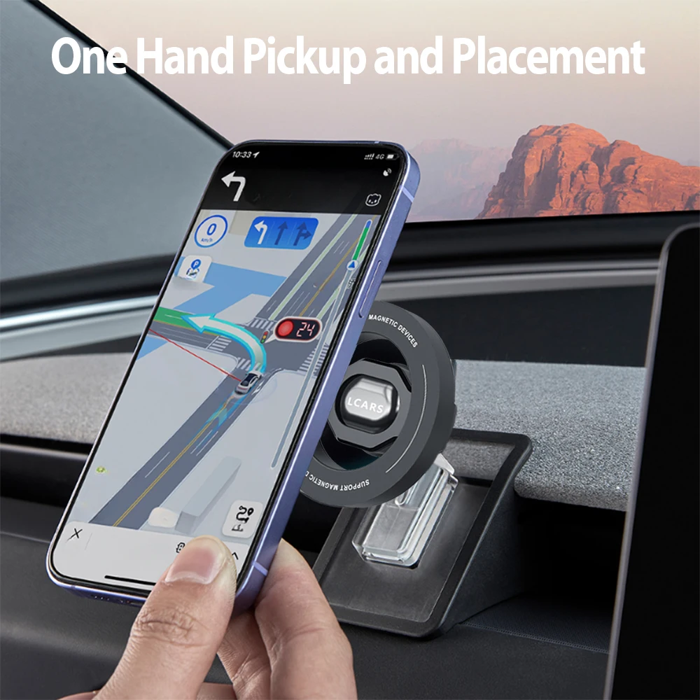 Magnetic Phone Holder for Tesla Model 3 Highland 2024 & Model Y Launch 2025 Anti Vibration Car Mount Bracket Car Accessory thumbnail 2