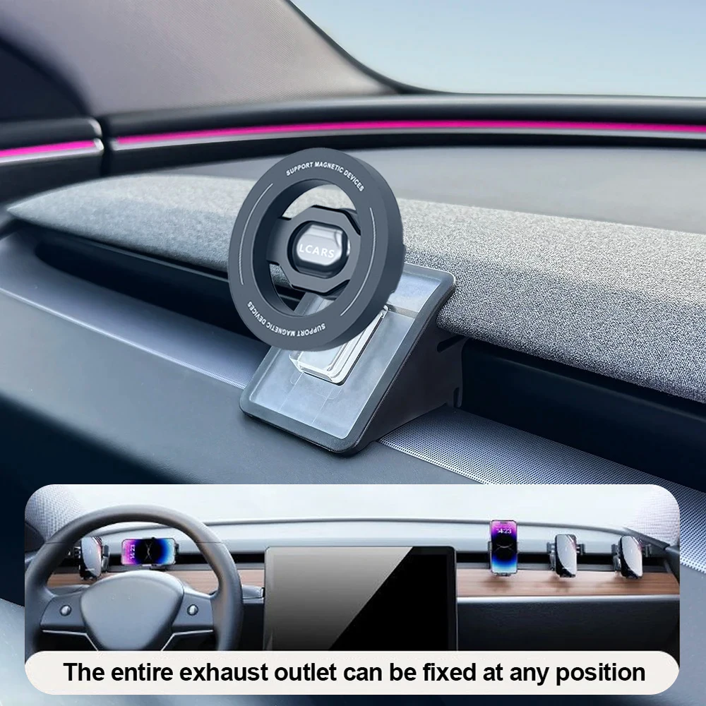 Magnetic Phone Holder for Tesla Model 3 Highland 2024 & Model Y Launch 2025 Anti Vibration Car Mount Bracket Car Accessory thumbnail 3